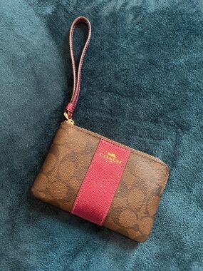 Coach Brown and Purple Wristlet